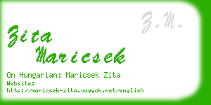 zita maricsek business card